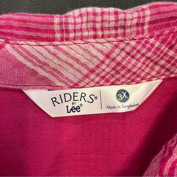 Riders by Lee Plus Size Pink Plaid Shirt - Picture 2 of 4
